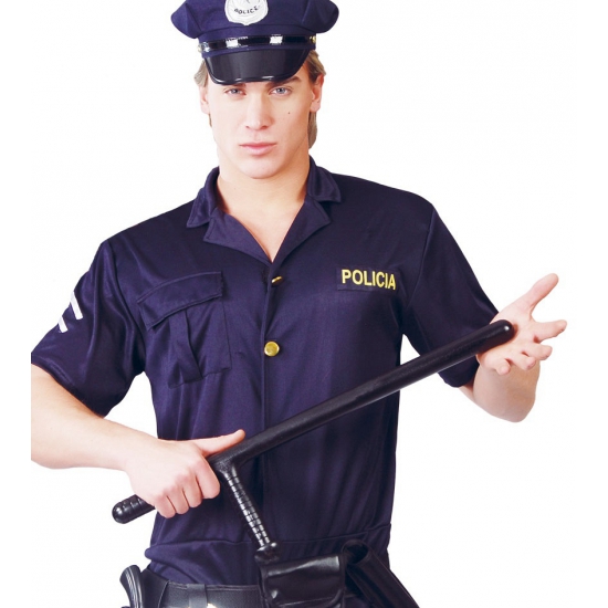 Wapenstok politie verkleed speelgoed - zwart - 60 cm - carnaval - agenten accessoires -