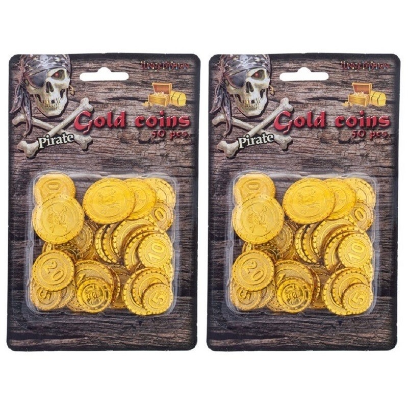 Piraat munten goud 100 stuks -