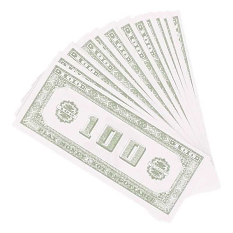 200x Speelgeld nep dollar biljetten van 100 dollar -