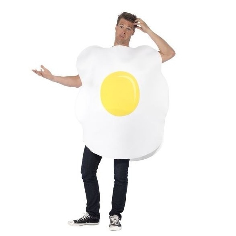 Gebakken eitje carnaval kostuum - Funny verkleedkleding pak voor volwassenen One size -