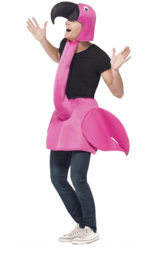Step-in flamingo kostuum voor volwassenen One size -