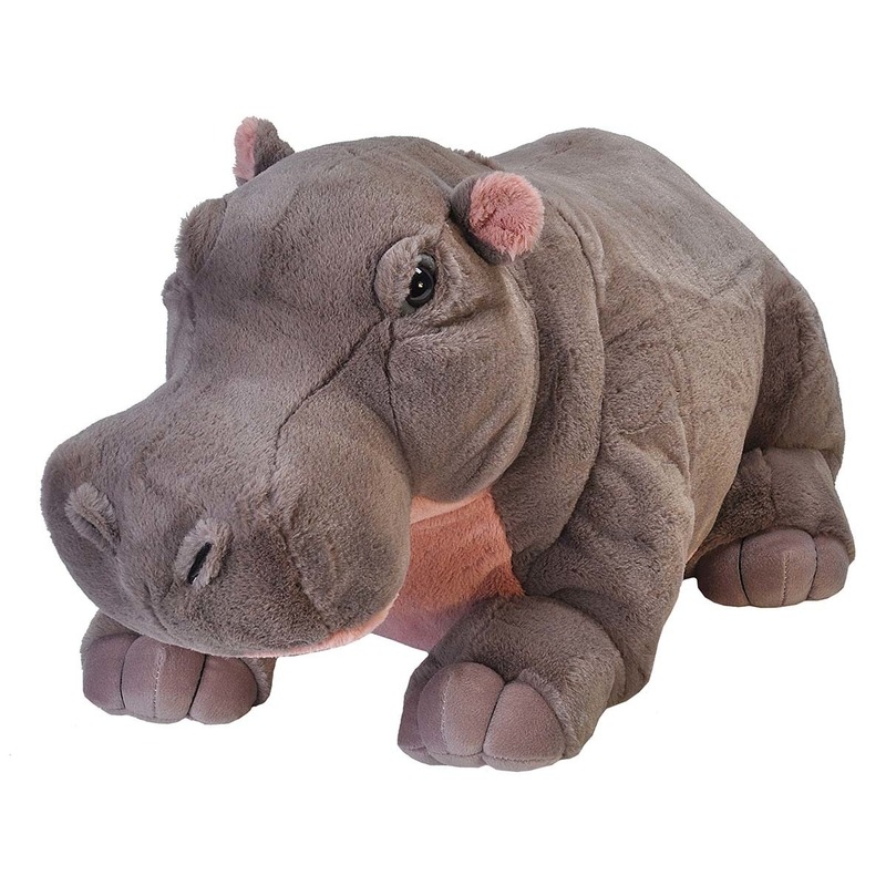 Wild Republic Knuffel Nijlpaard - pluche - knuffeldier - 76 cm - grote knuffel -