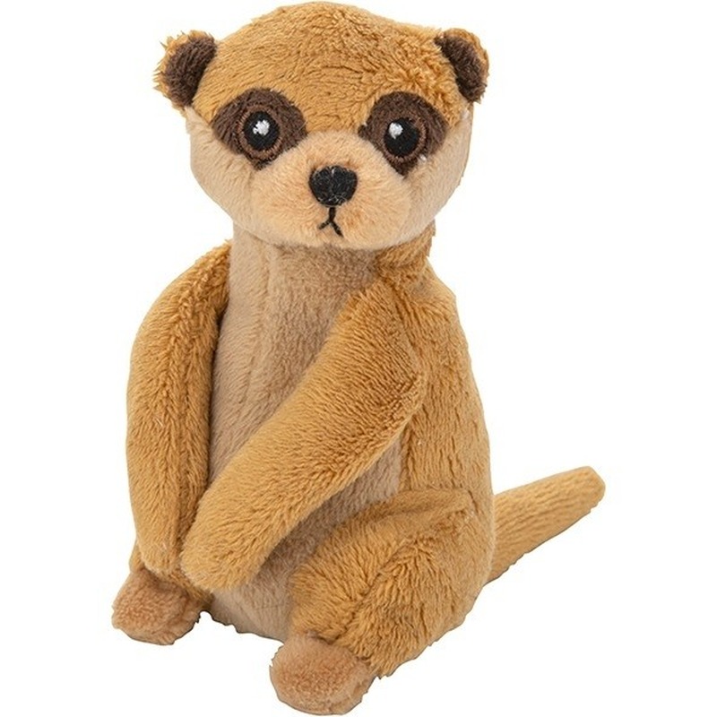 Pluche bruine stokstaartje knuffel 13 cm baby speelgoed -