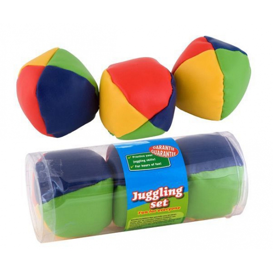 Jongleerballen - 6x stuks - gekleurd - 5 cm - jongleren - spel - ballengooien -