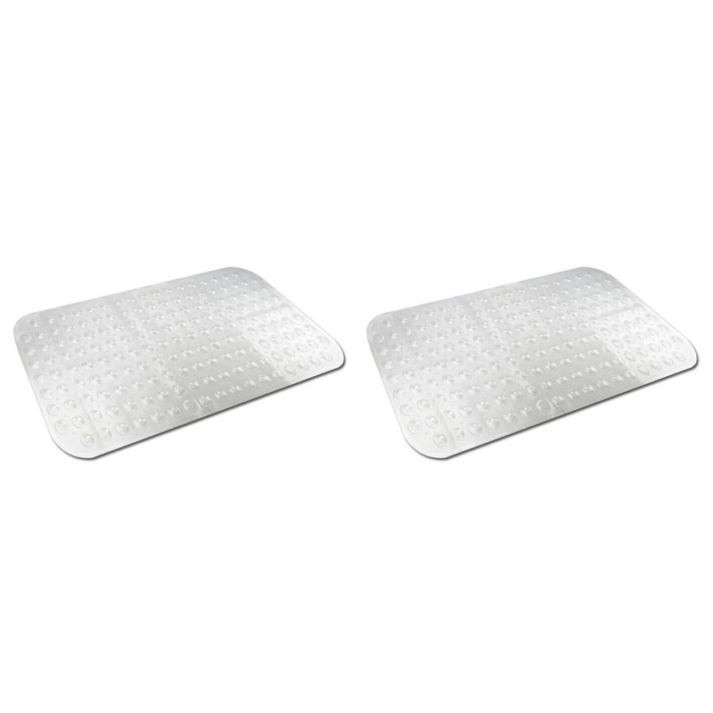 2x Transparante antislip badmat / douchemat 79 x 37 cm -