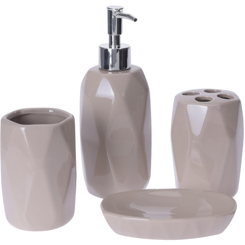 Beige badkamer set 4-delig -