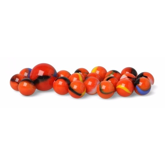 21x Knikkers in netje Orange Clownfish -
