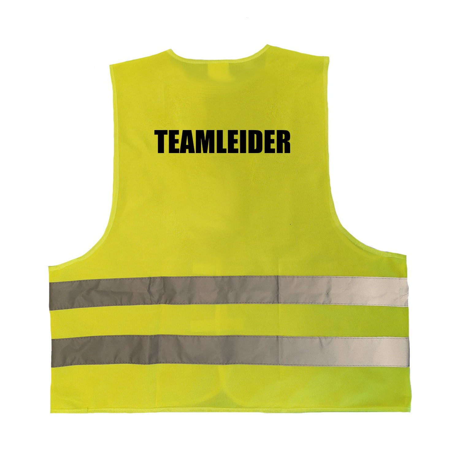 Teamleider vestje / hesje geel met reflecterende strepen voor volwassenen One size -