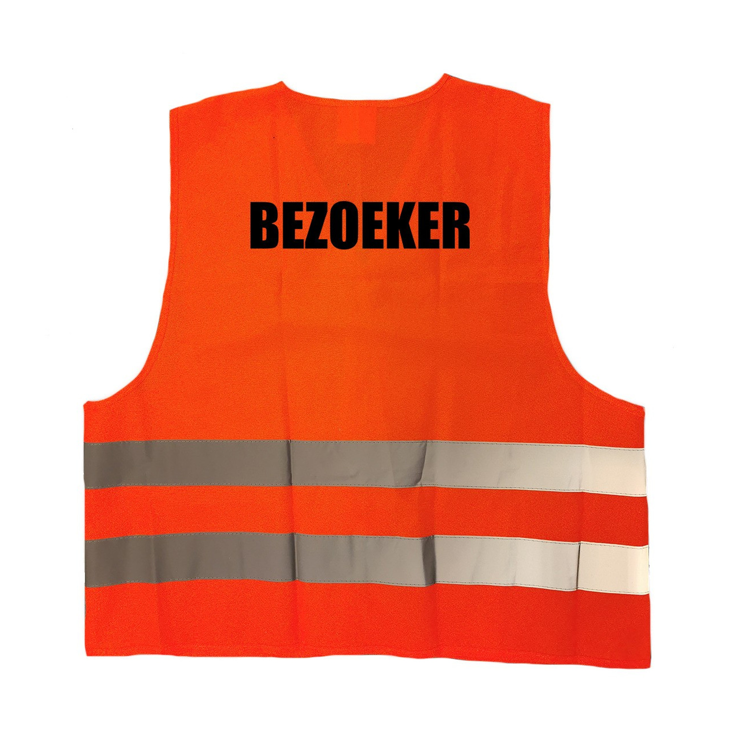 Bezoeker vestje / hesje oranje met reflecterende strepen voor volwassenen One size -