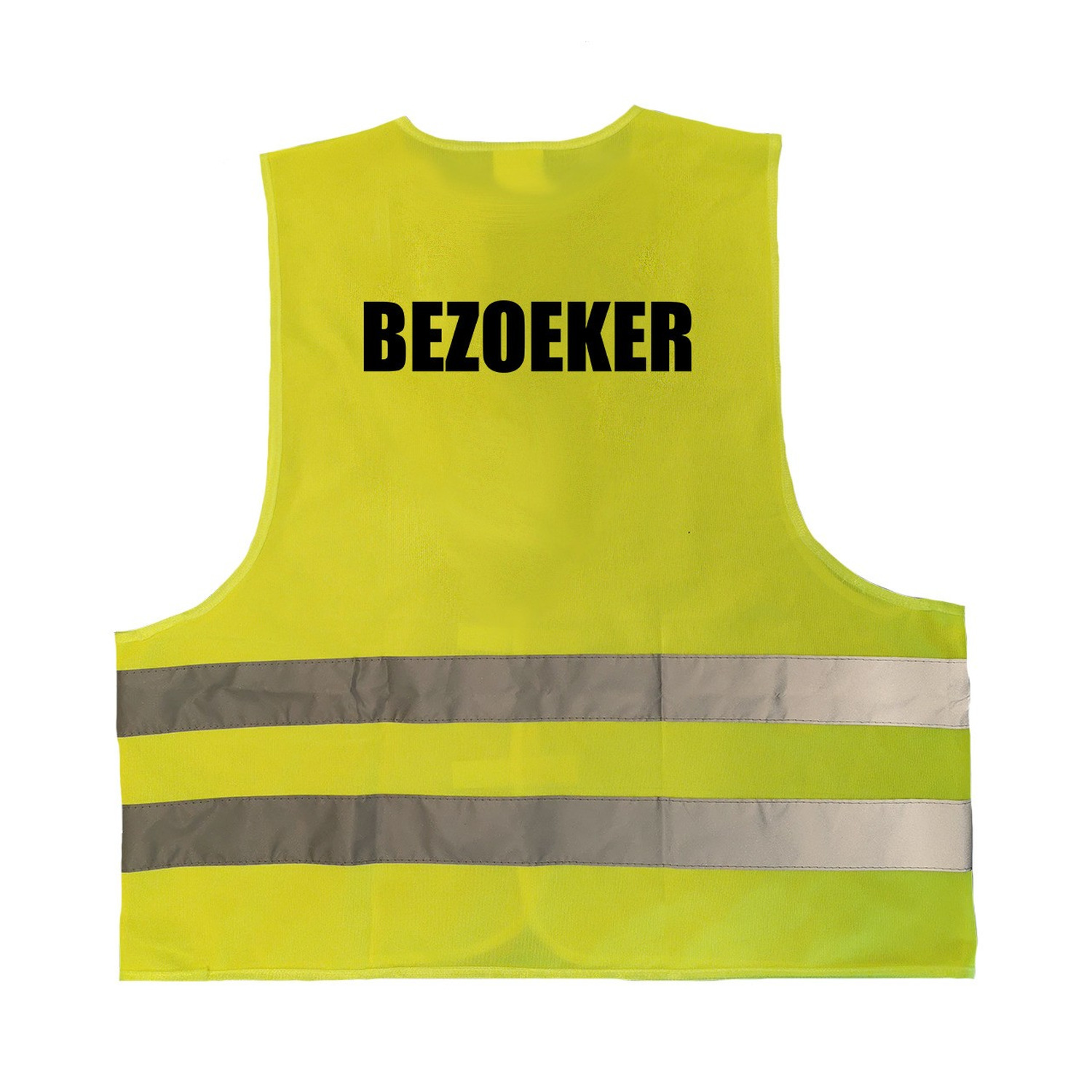 Bezoeker vestje / hesje geel met reflecterende strepen voor volwassenen One size -
