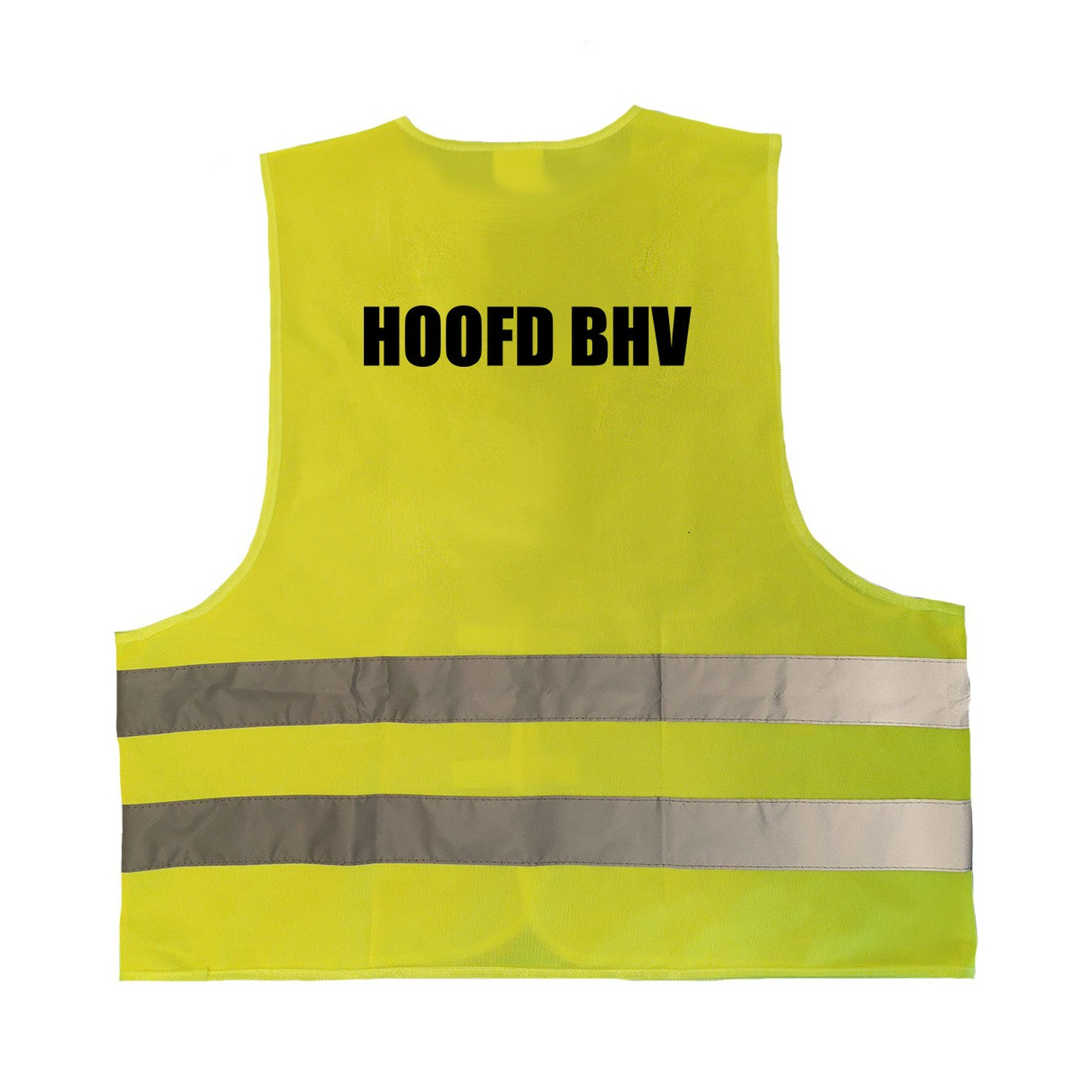 Hoofd BHV vestje / hesje geel met reflecterende strepen voor volwassenen One size -
