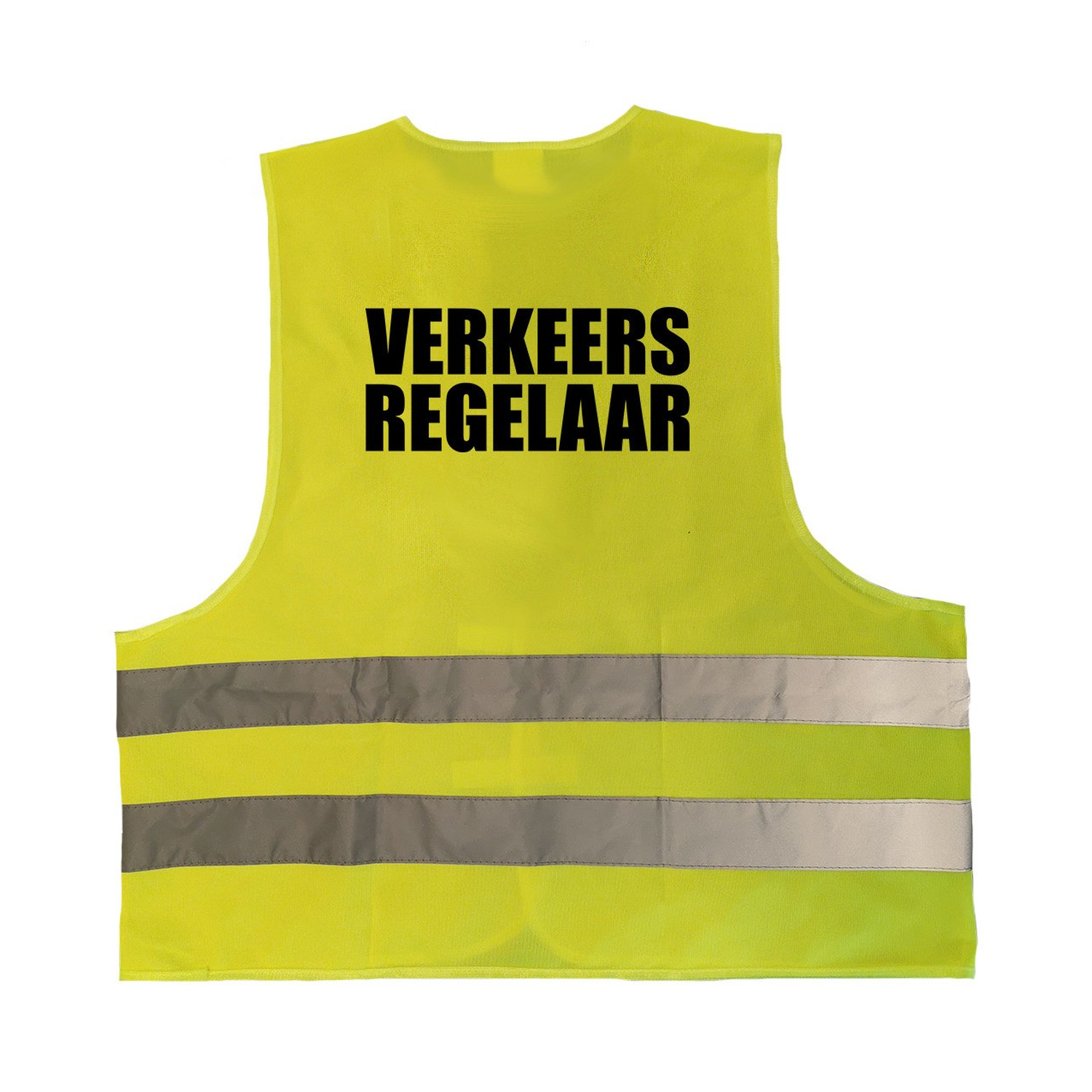 Verkeersregelaar vestje / hesje geel met reflecterende strepen voor volwassenen One size -
