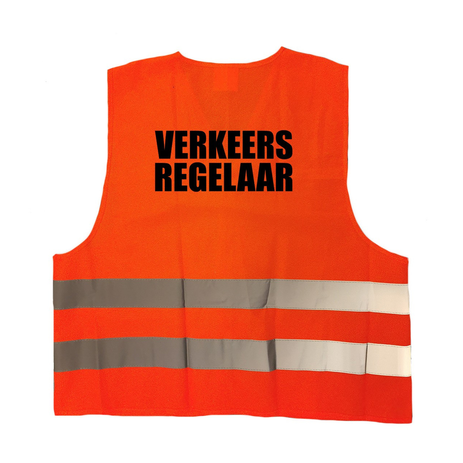 Verkeersregelaar vestje / hesje oranje met reflecterende strepen voor volwassenen One size -