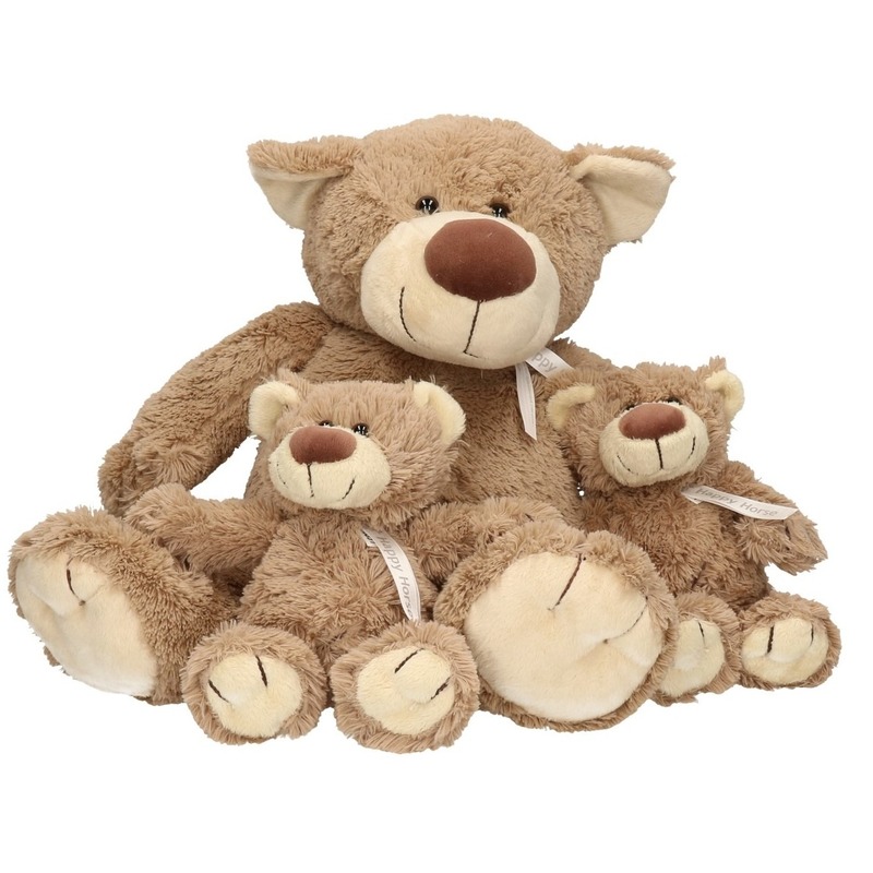 3x Pluche mama en kind Bella knuffelberen 40/22 cm knuffels -