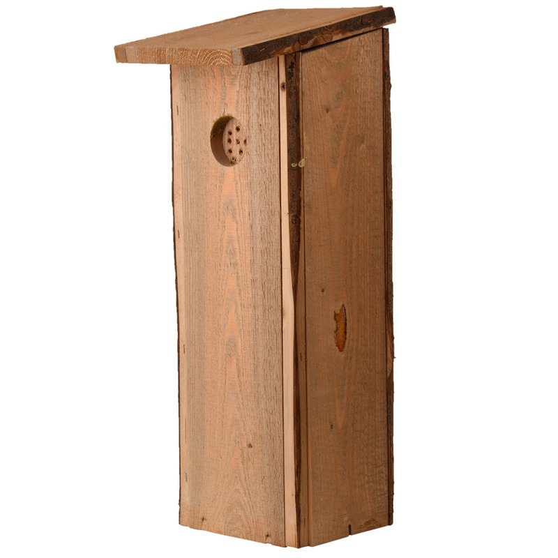Houten vogelhuisje/nesthuisje 54 cm voor specht -
