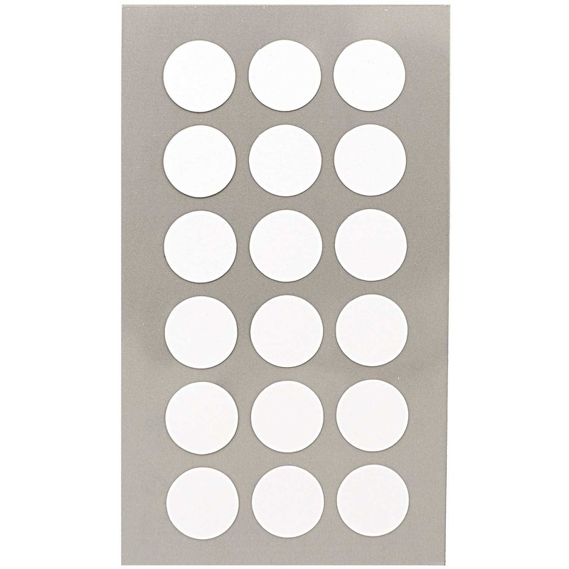 Hobby stickers - 72x stuks - D15 mm - witte ronde stickers - Kantoor stickers - Scrapbook - knutsel -