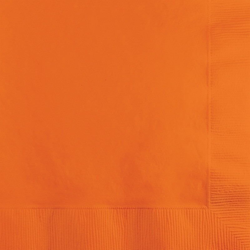Uni kleur tafel servetten - oranje - 60x stuks - 33 x 33 cm - Papier -