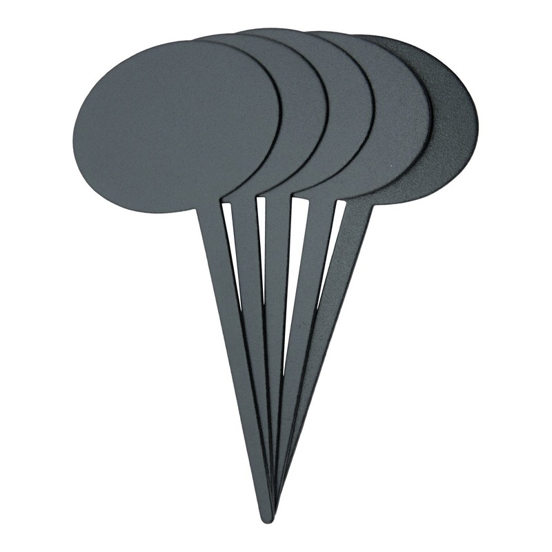 10x Krijtbordjes ovaal op stokje 18 cm met stift -