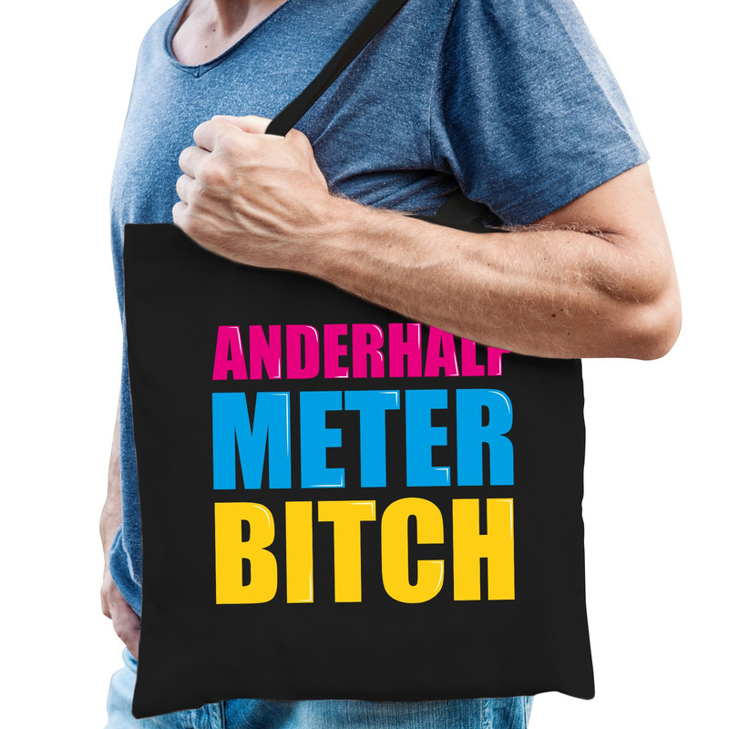 Anderhalf meter afstand bitch cadeau tas zwart voor heren -