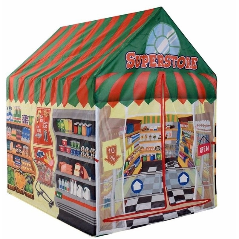 Speeltent/speelhuis supermarkt - speelgoed huisje - 72 x 95 x 102 cm - kinderen -