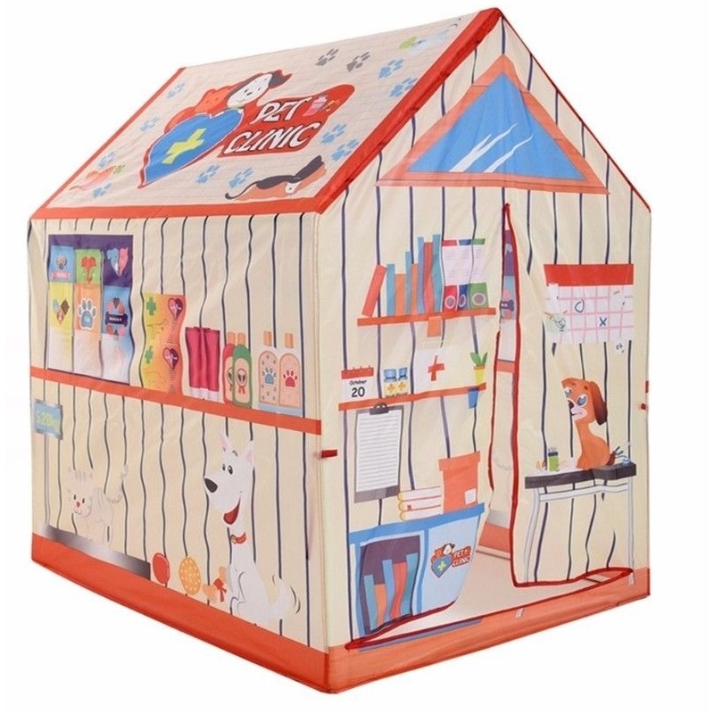 Speeltent/speelhuis dierenkliniek - speelgoed huisje - 72 x 95 x 102 cm - kinderen -