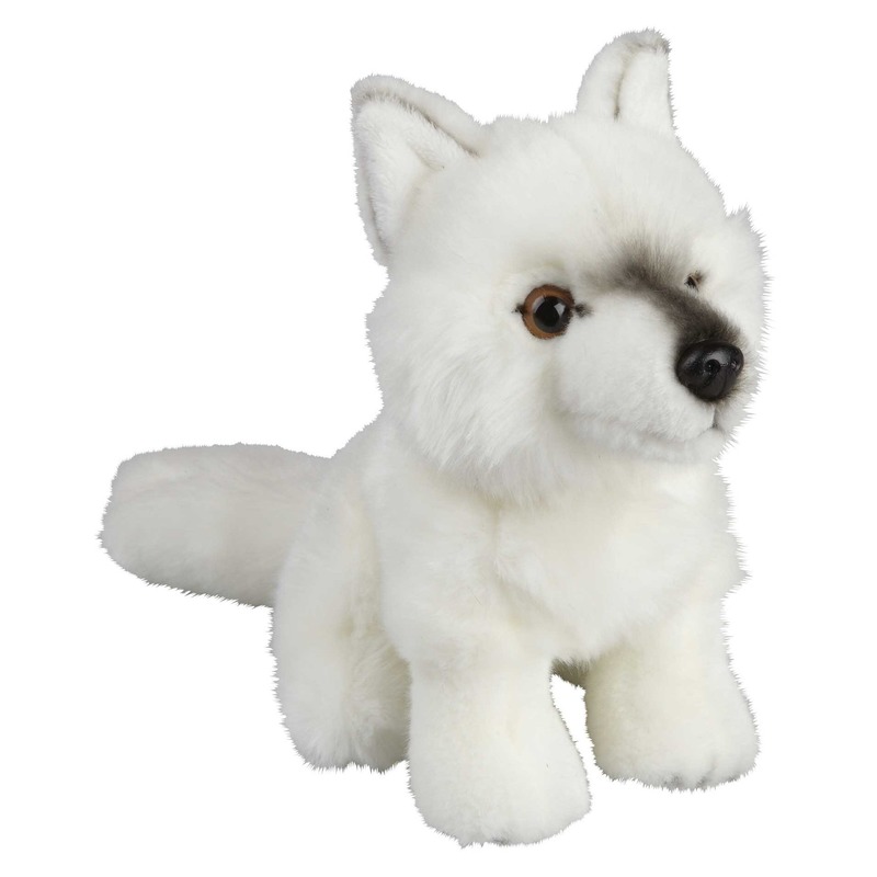Pluche witte poolwolf/wolven knuffel 18 cm speelgoed -