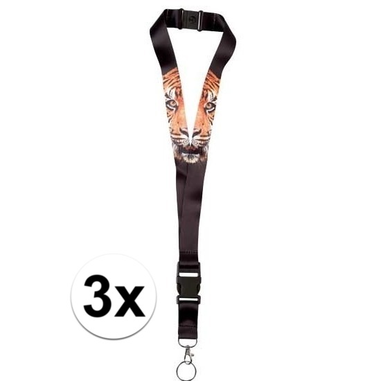 3 x keycord tijger 2 x 50 cm -