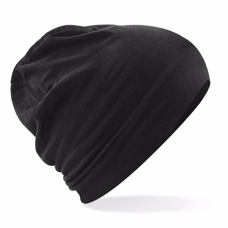 Katoenen sport beanie zwart voor volwassenen -