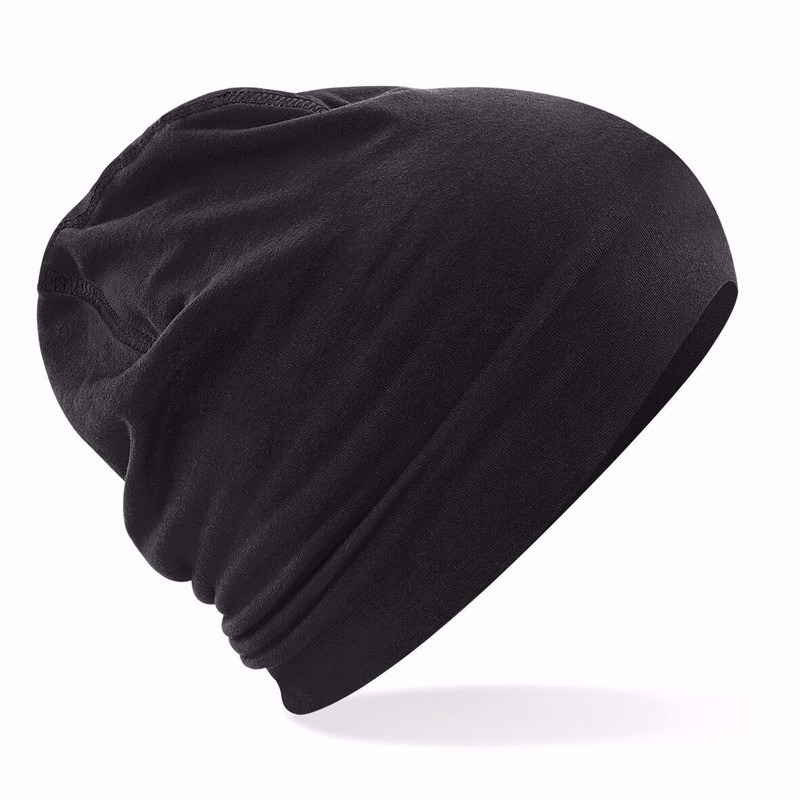 Katoenen sport beanie zwart voor volwassenen -