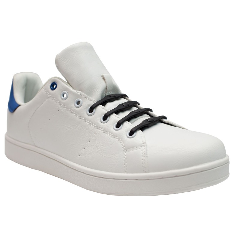 8x Shoeps XL elastische veters navy blauw brede voeten voor volw One size -