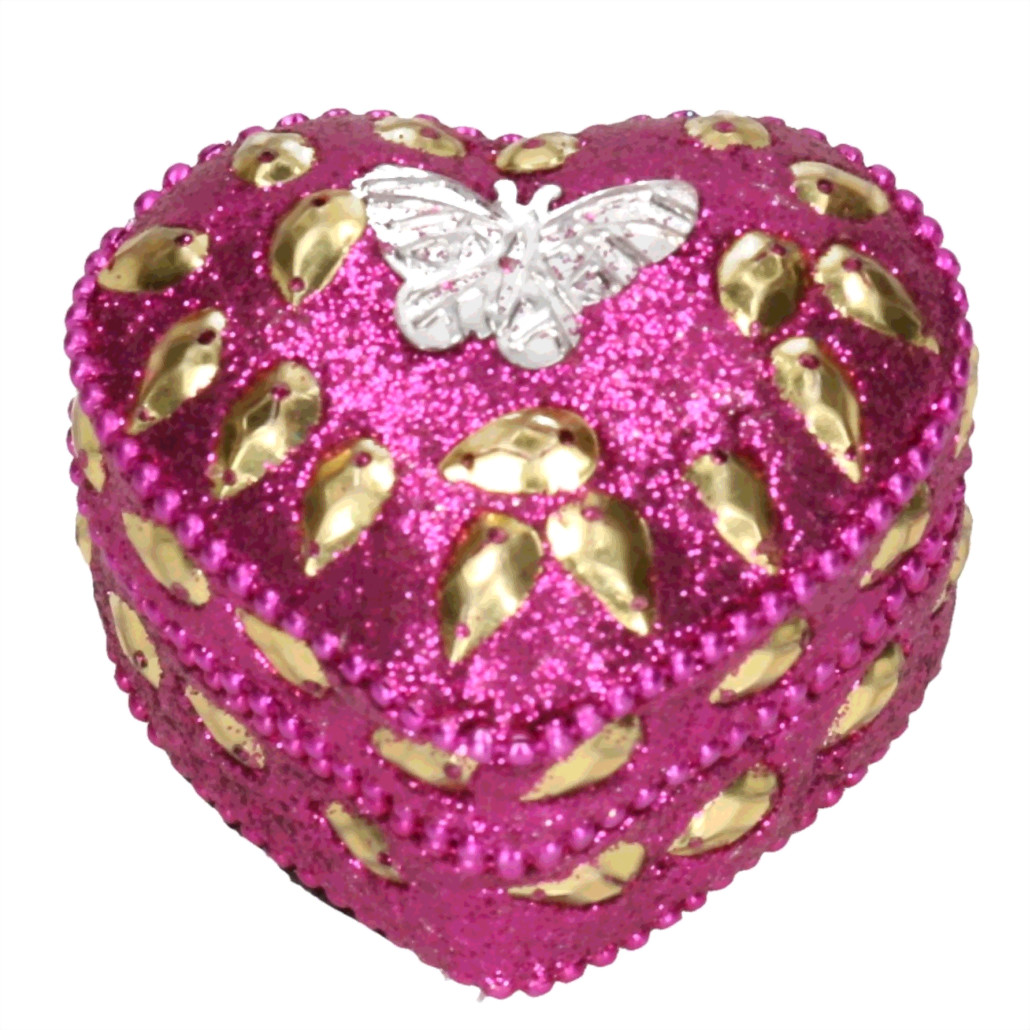 Tanden opbergdoosje voor kinderen - vlinder roze - 6 x 6 x 3 cm - handgemaakt - decoratief -