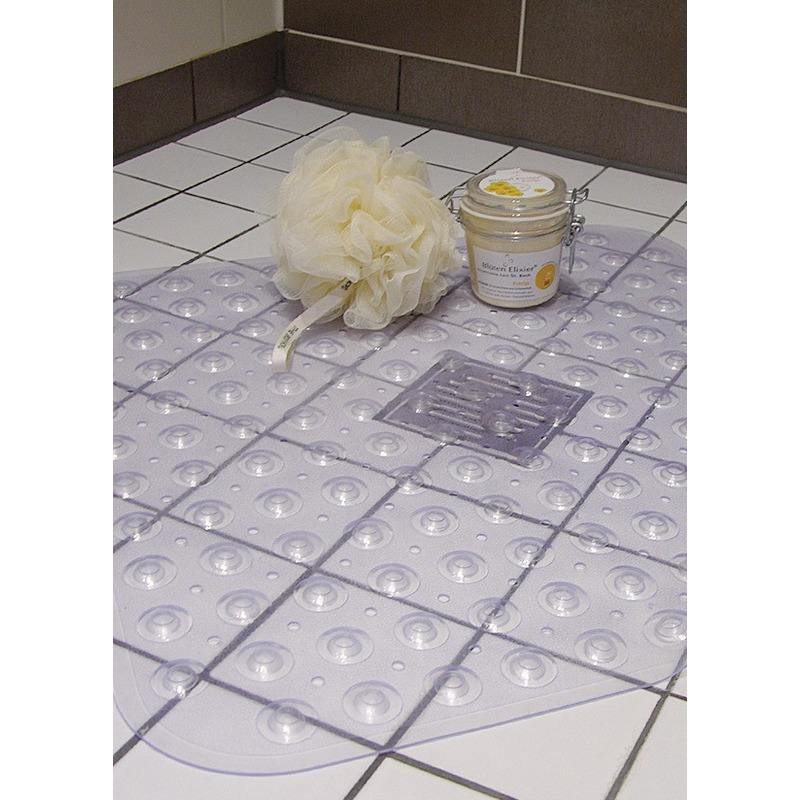 2x Transparante antislip badmat / douchemat 52 x 53 cm -