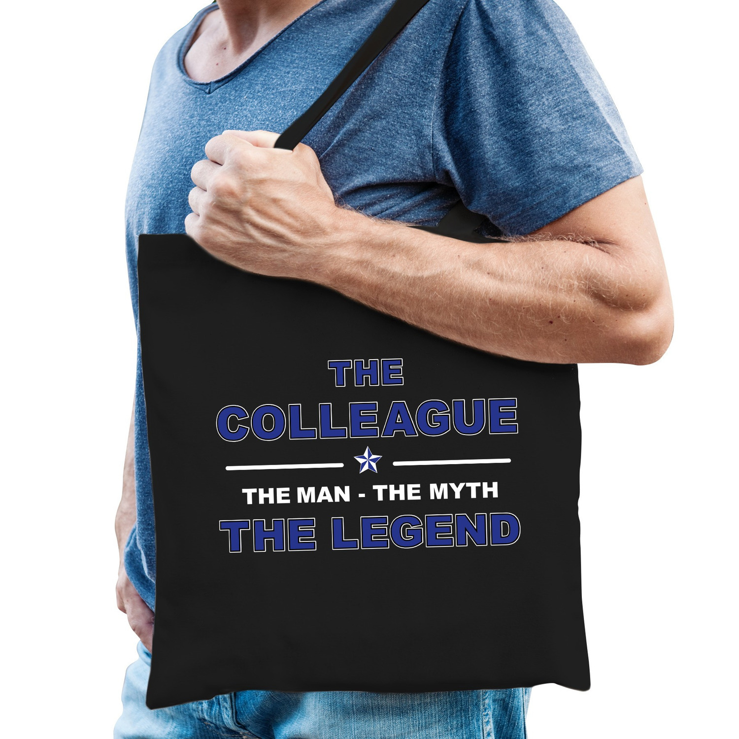 The colleague the legend cadeau tasje zwart voor heren -