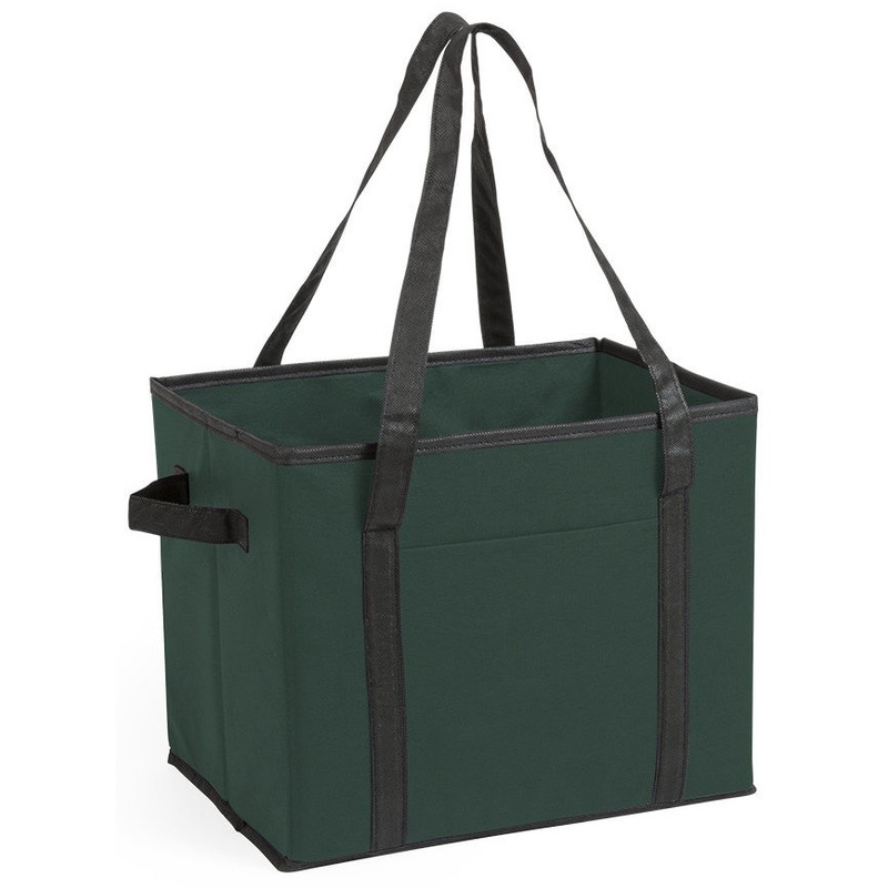 Auto kofferbak/kasten organizer tas groen vouwbaar 34 x 28 x 25 cm -