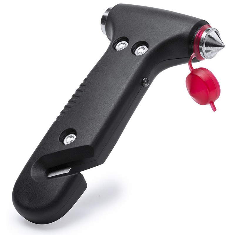 Multifunctionele noodhamer/veiligheidshamer auto - met LED en mes -