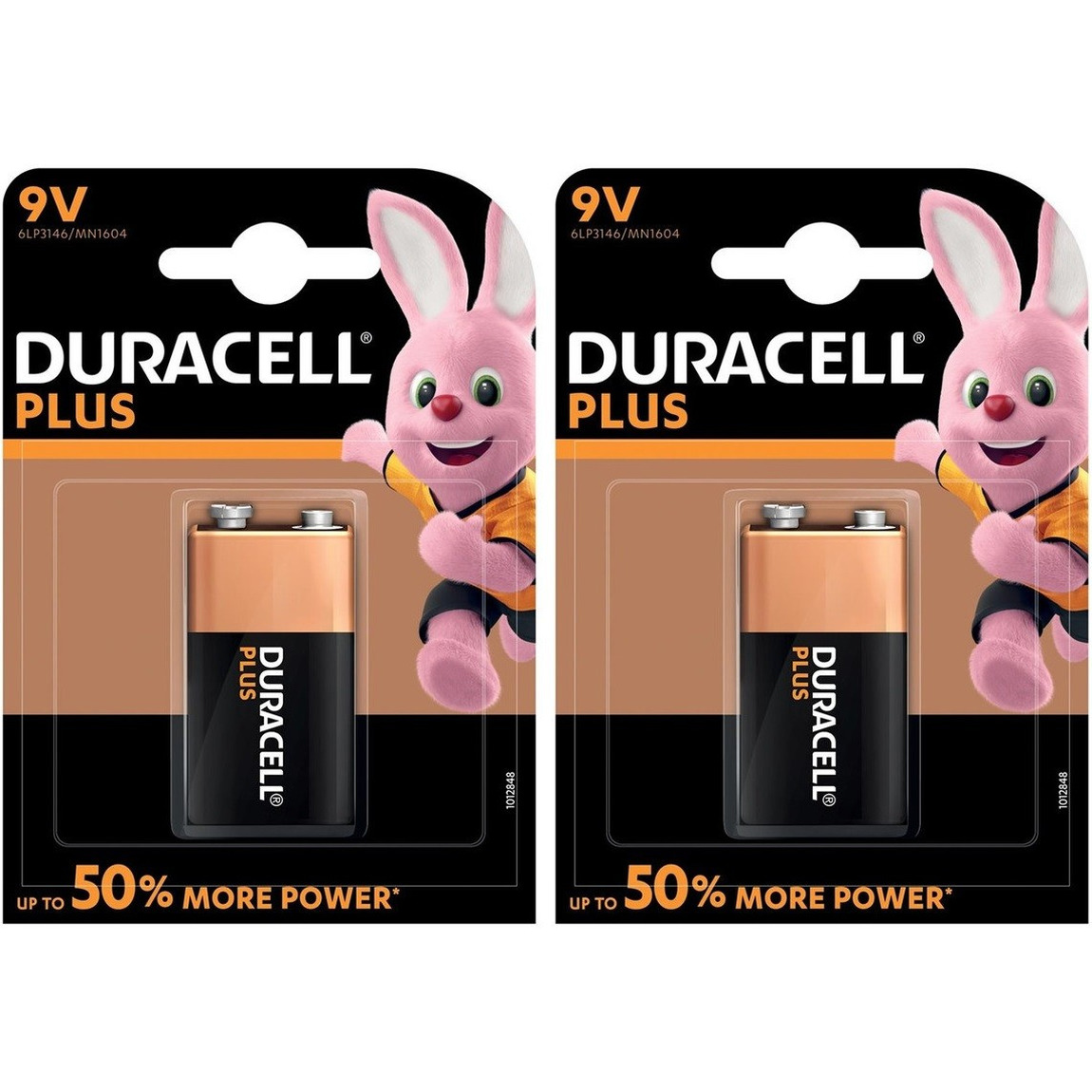 2x Duracell V9 Plus batterijen alkaline LR61 9 V -