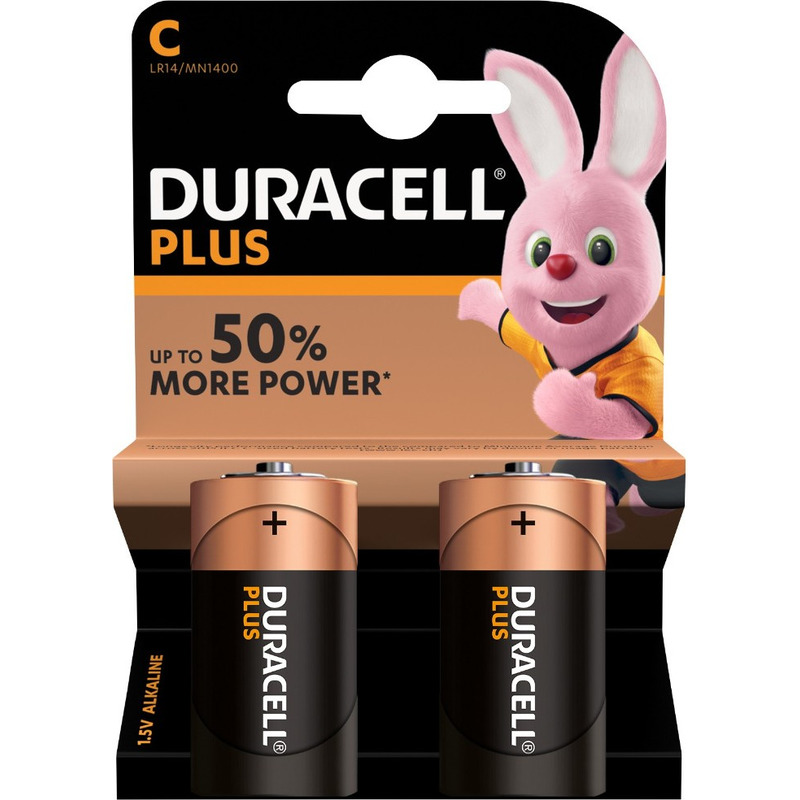6x Duracell C Plus batterijen alkaline LR14 MN1400 1.5 V -