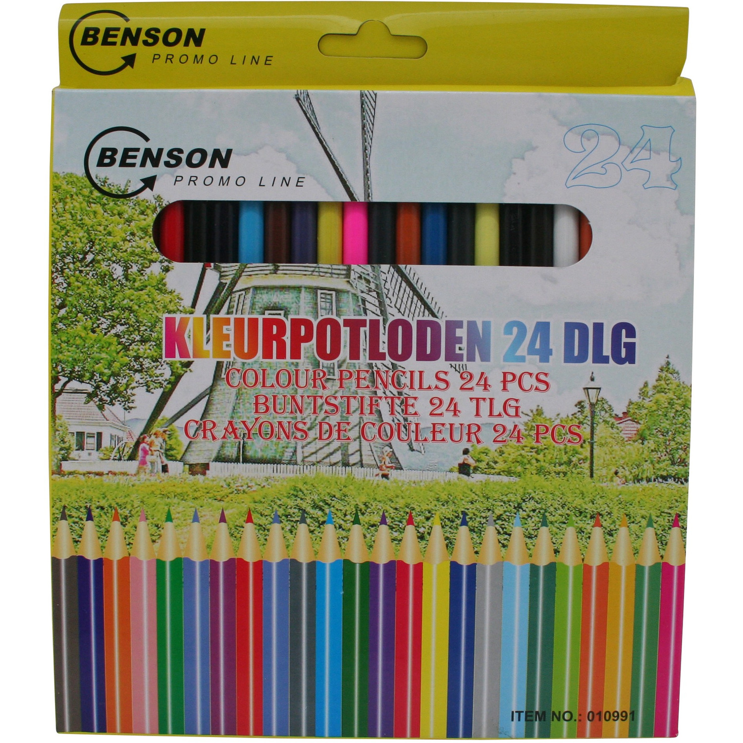 24x Kleurpotloden in verschillende kleuren voor kinderen en volwassenen -