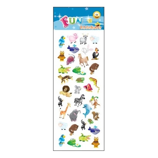 Stickervel vrolijke dieren -