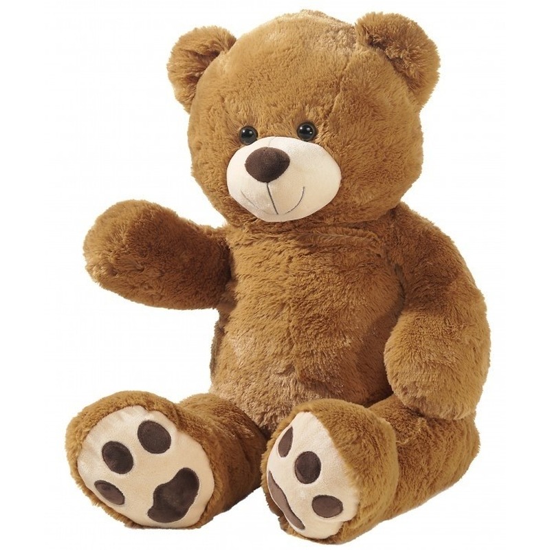 Grote pluche knuffelbeer bruin 95 cm -