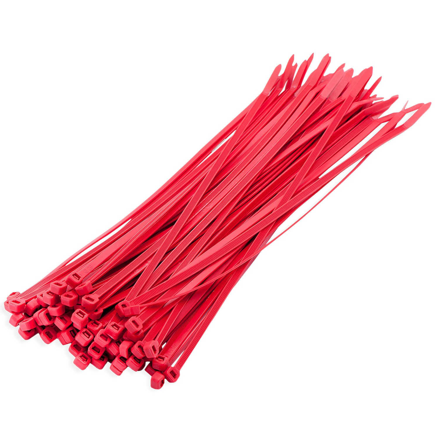 Kabelbinders of Tie ribs - rood - 100x stuks - 10 x 0,25 cm - bundelbanden - vastbinden -