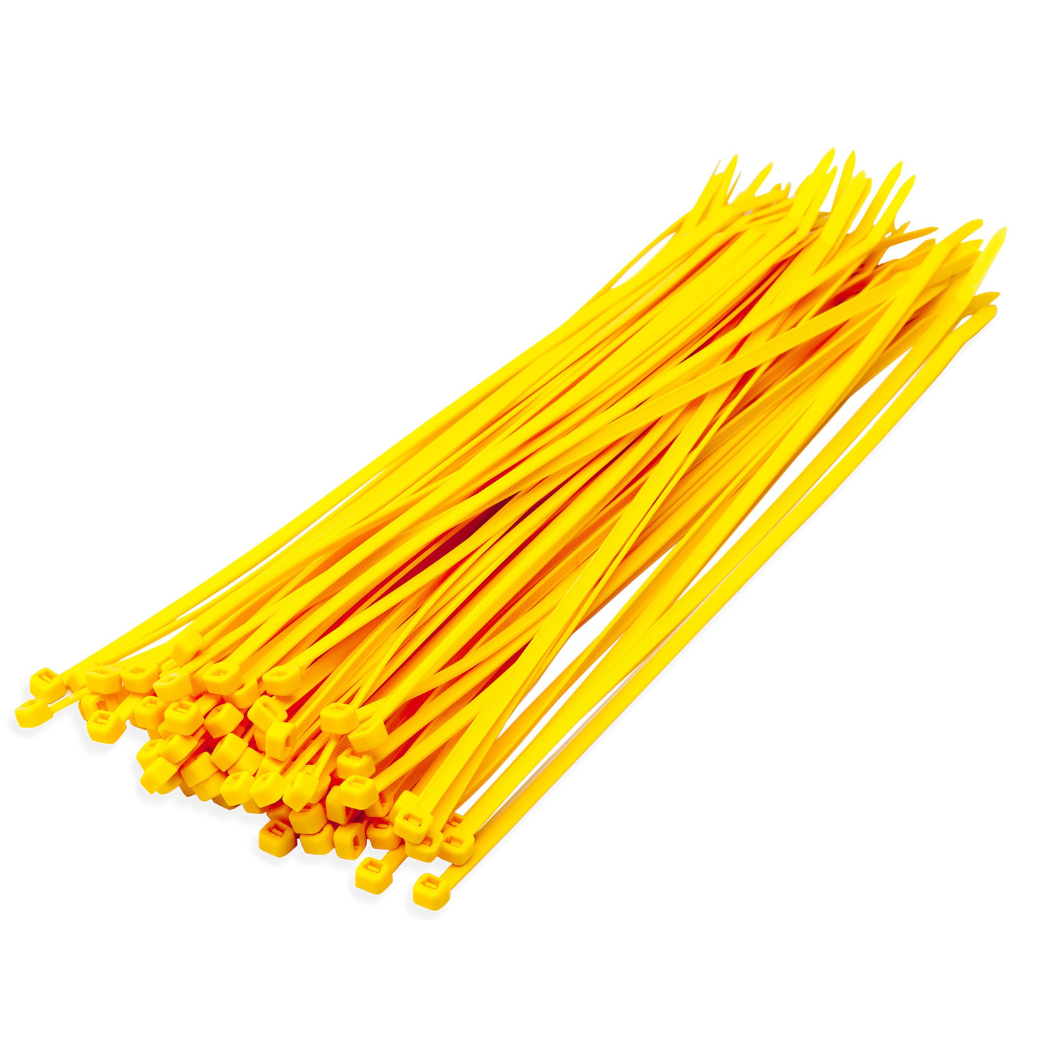 Kabelbinders of Tie ribs - geel - 100x stuks - 10 x 0,25 cm - bundelbanden - vastbinden -