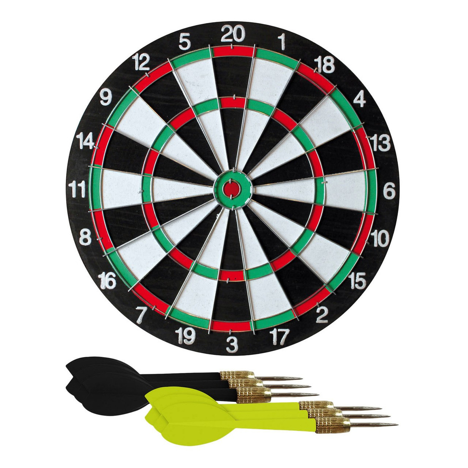 Dartbord 42 cm incl. 6 dartpijltjes -
