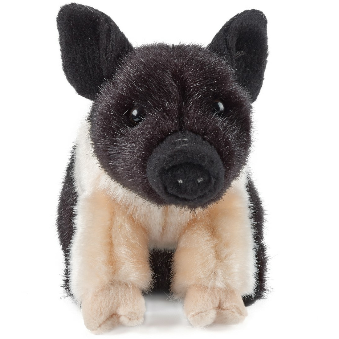 Pluche zwart/roze varken knuffel 20 cm speelgoed -