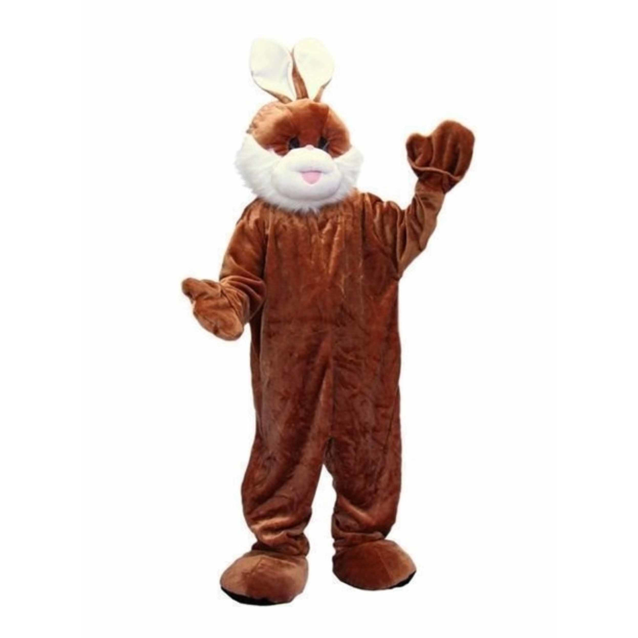 Carnaval verkleed dierenpak - Luxe pluche konijn/paashaas kostuum - volwassenen - bruin One size -