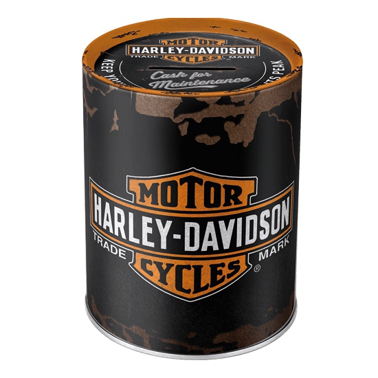 Spaarpot Harley Davidson thema - mannen/heren - motor rijders - 10 x 13 cm -