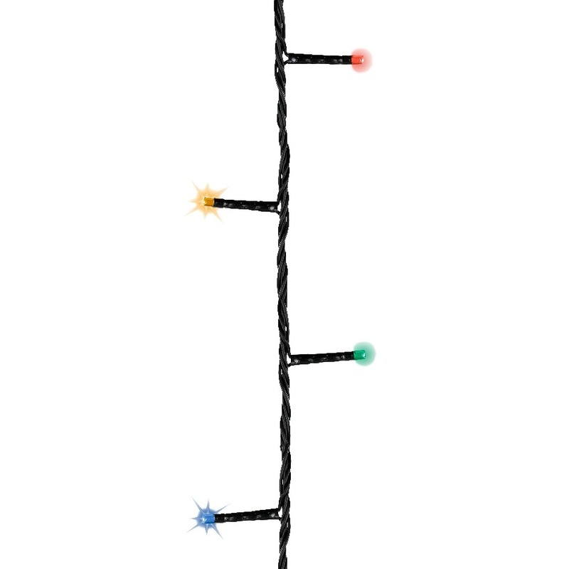 2x Kerstverlichting twinkle op batterij gekleurd -