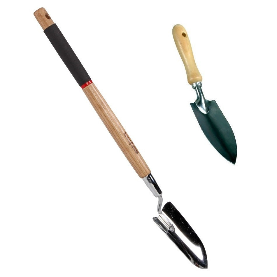 Korte en lange plantenschep / verplantschepjes 25 en 60 cm -