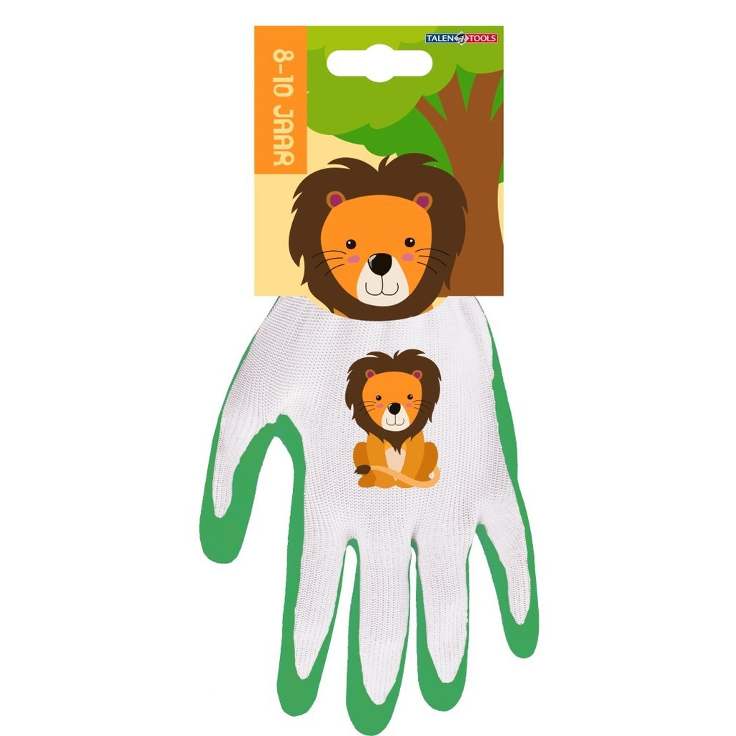 Leeuw kinderhandschoenen / tuinhandschoenen 8-10 jaar One size -