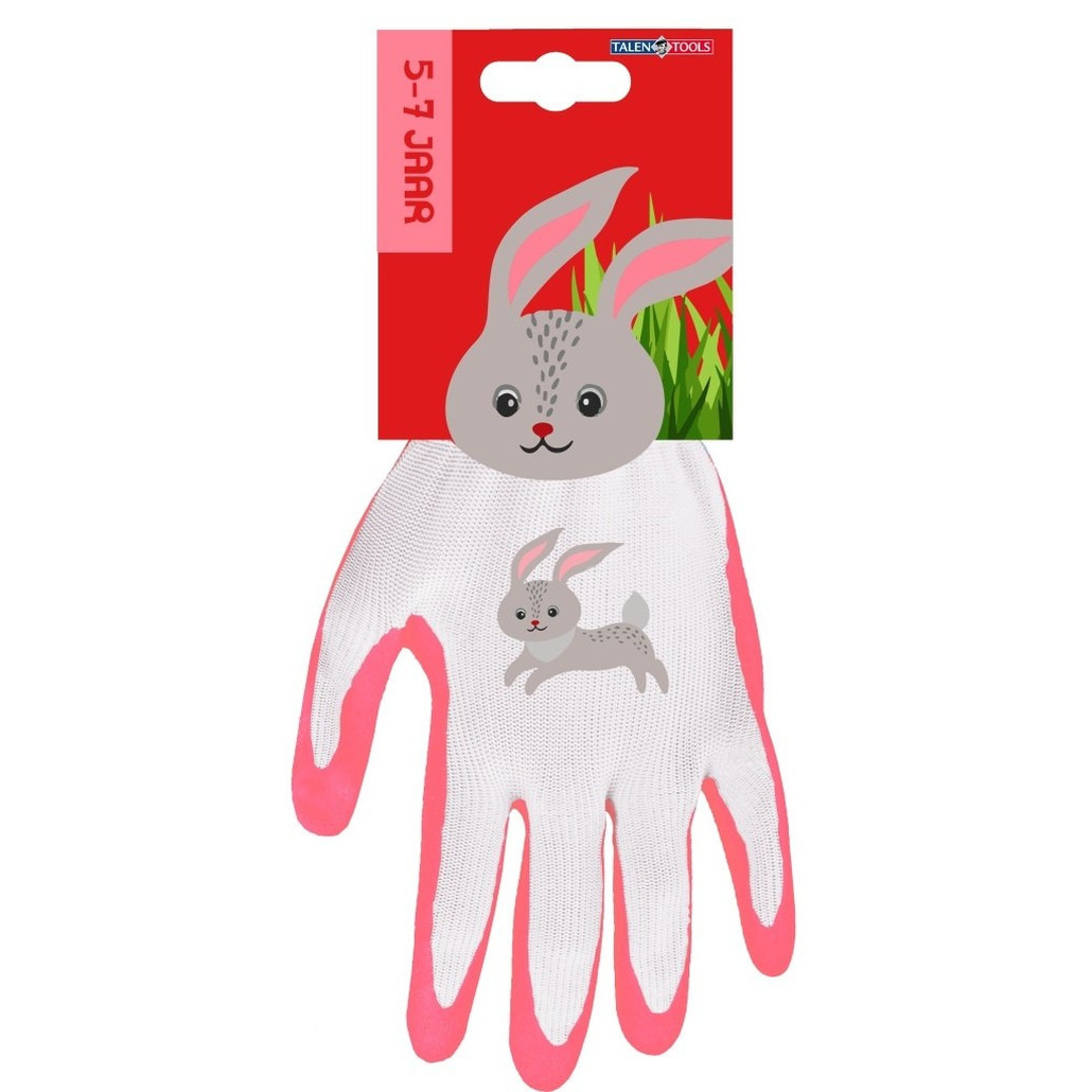 Konijn kinderhandschoenen / tuinhandschoenen 5-7 jaar One size -